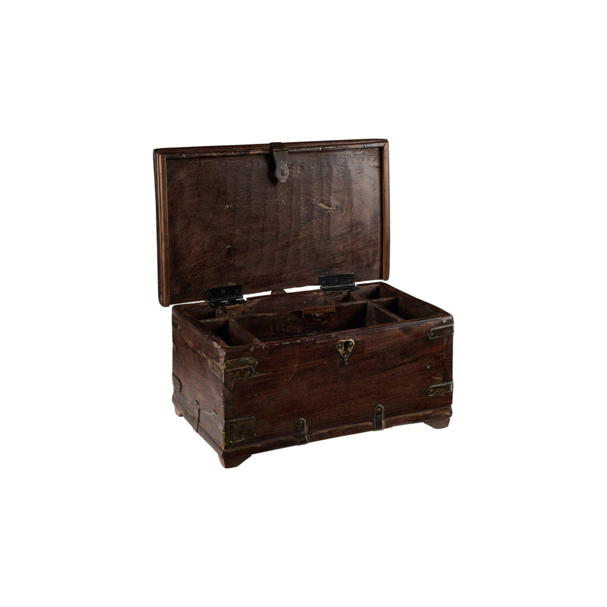 Baule in legno massello con dettagli in ferro