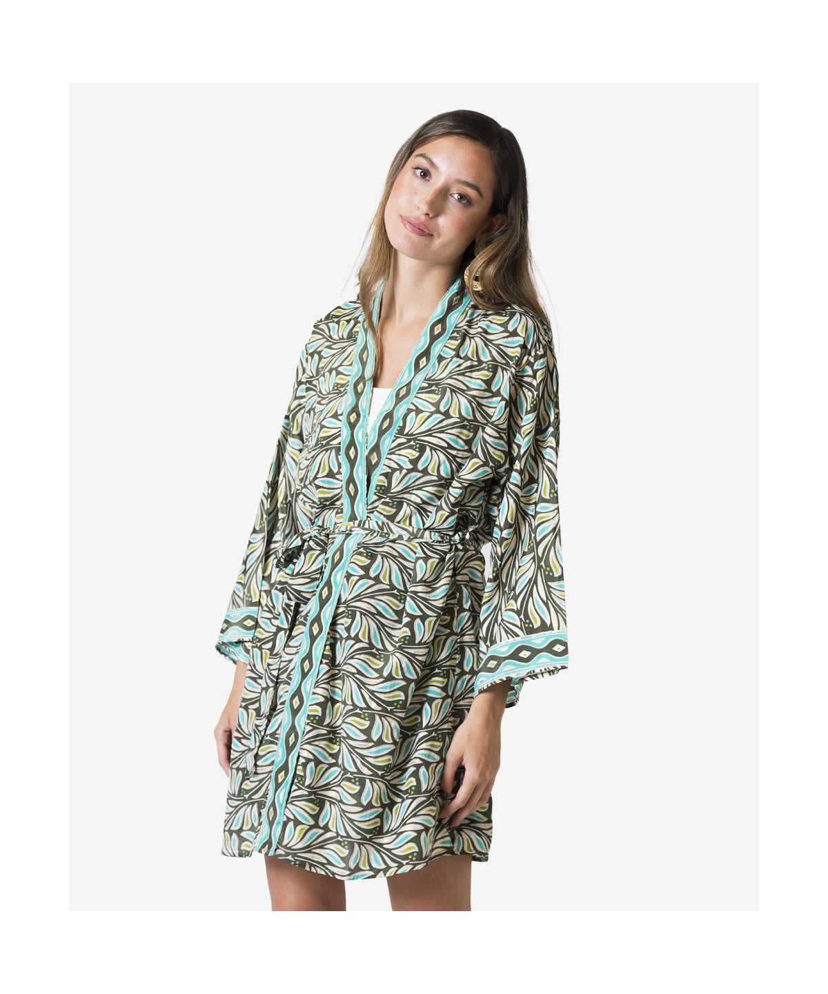 Kimono afro leaves