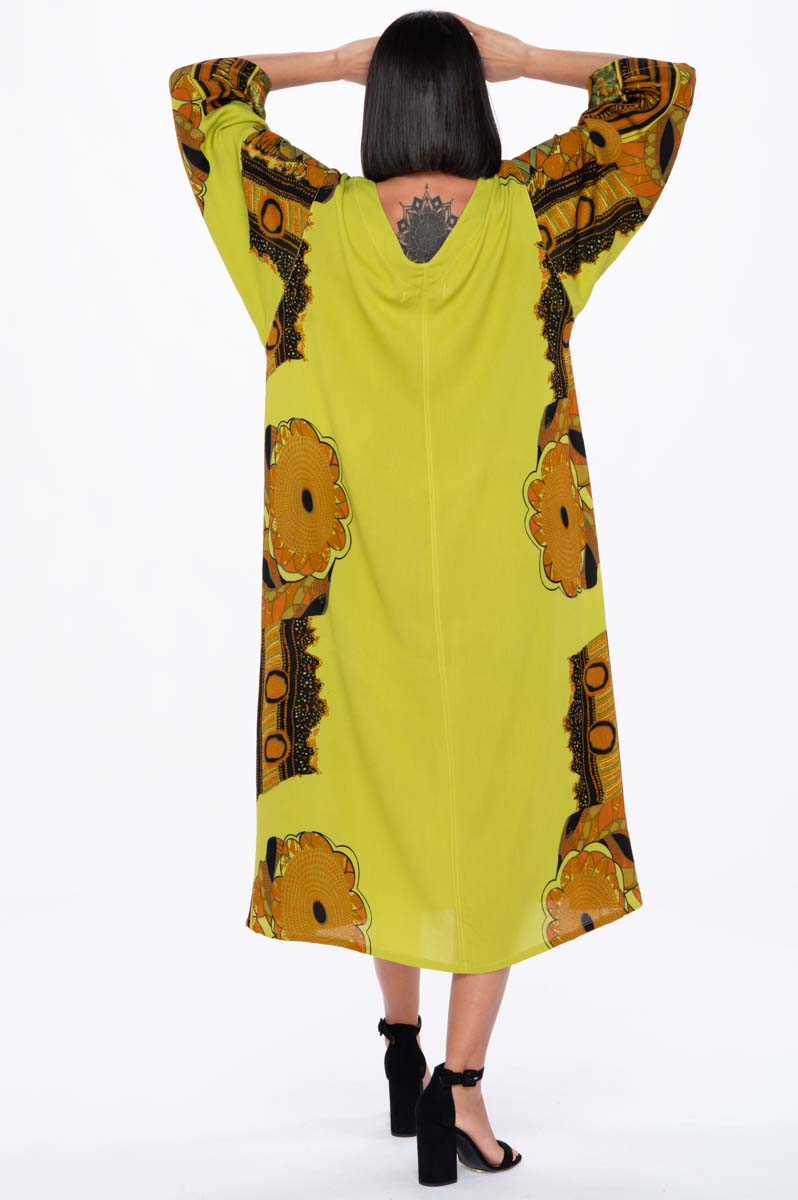 Abito oversize scollo V astratto