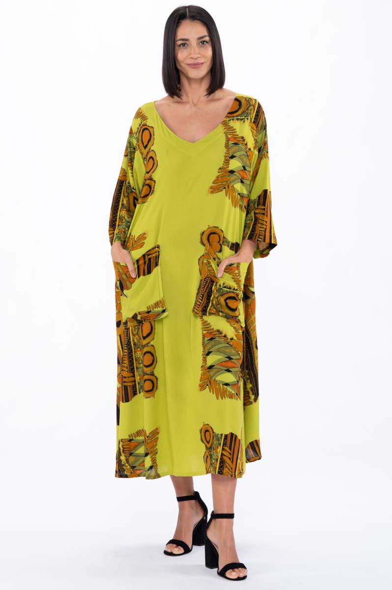 Abito oversize scollo V astratto