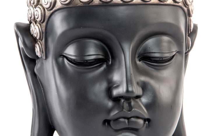 Testa Buddha nero/argento