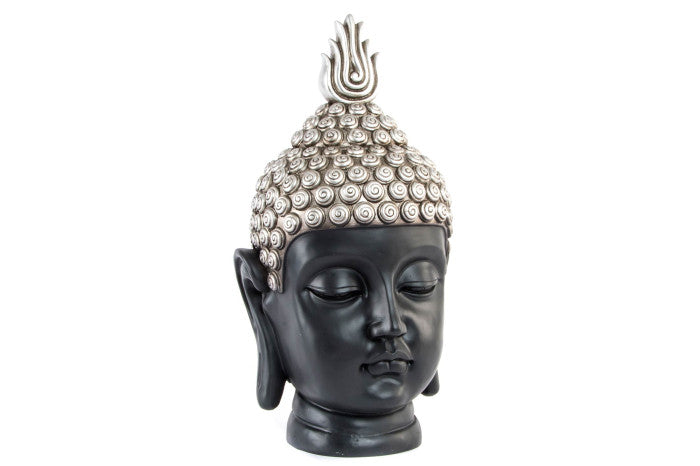 Testa Buddha nero/argento