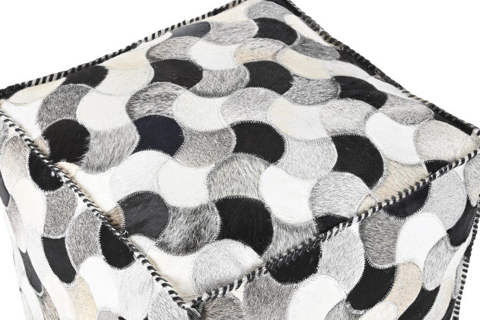 Pouf patchwork pelle