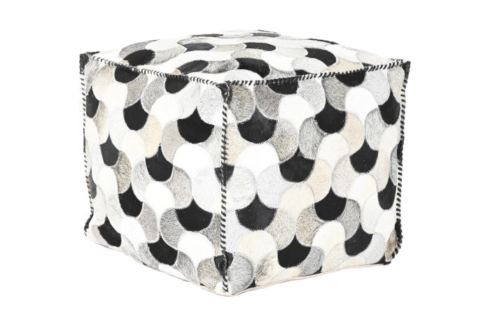 Pouf patchwork pelle