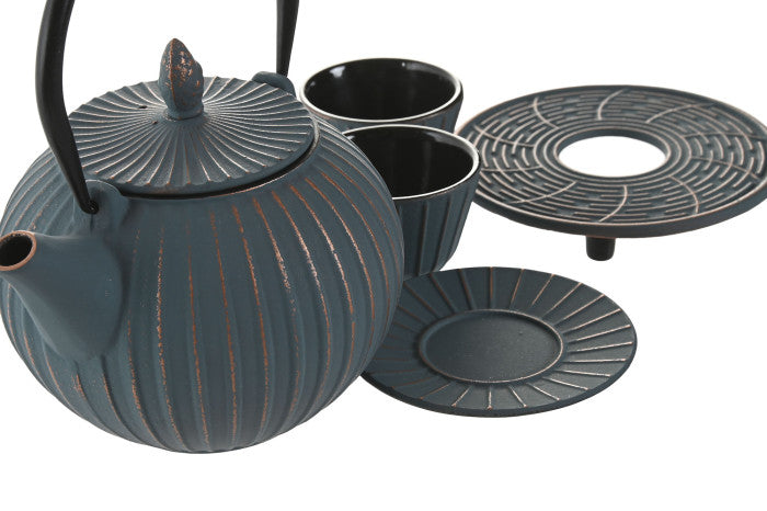 Teiera set blue/oro