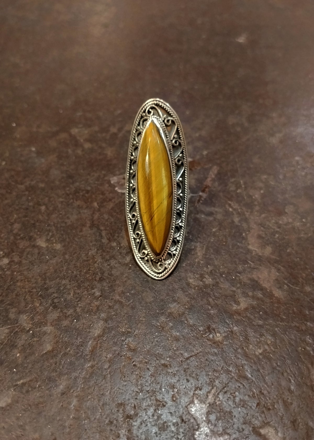 Anello argento Occhio di Tigre
