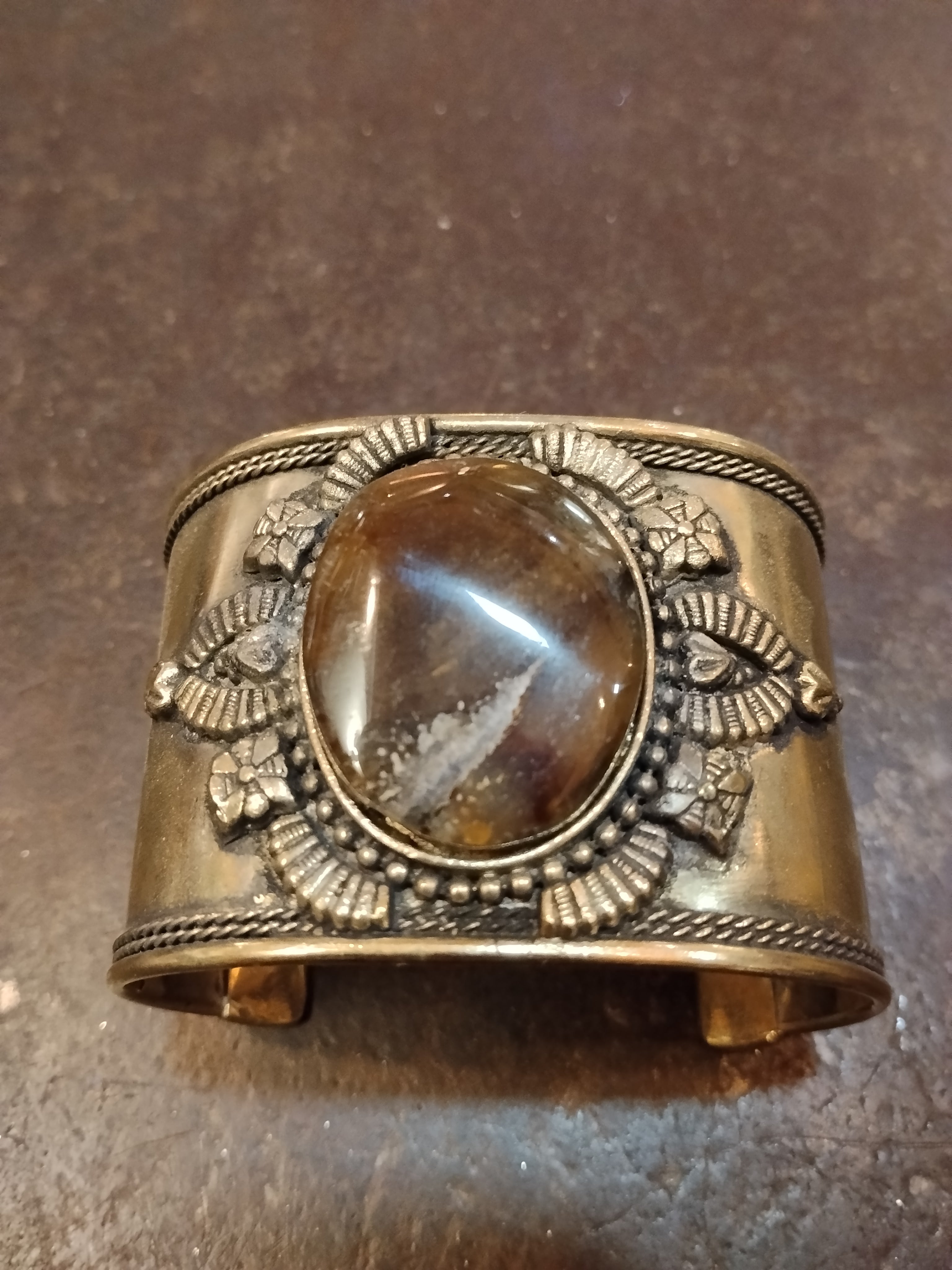 Bracciale schiava brass&stone1