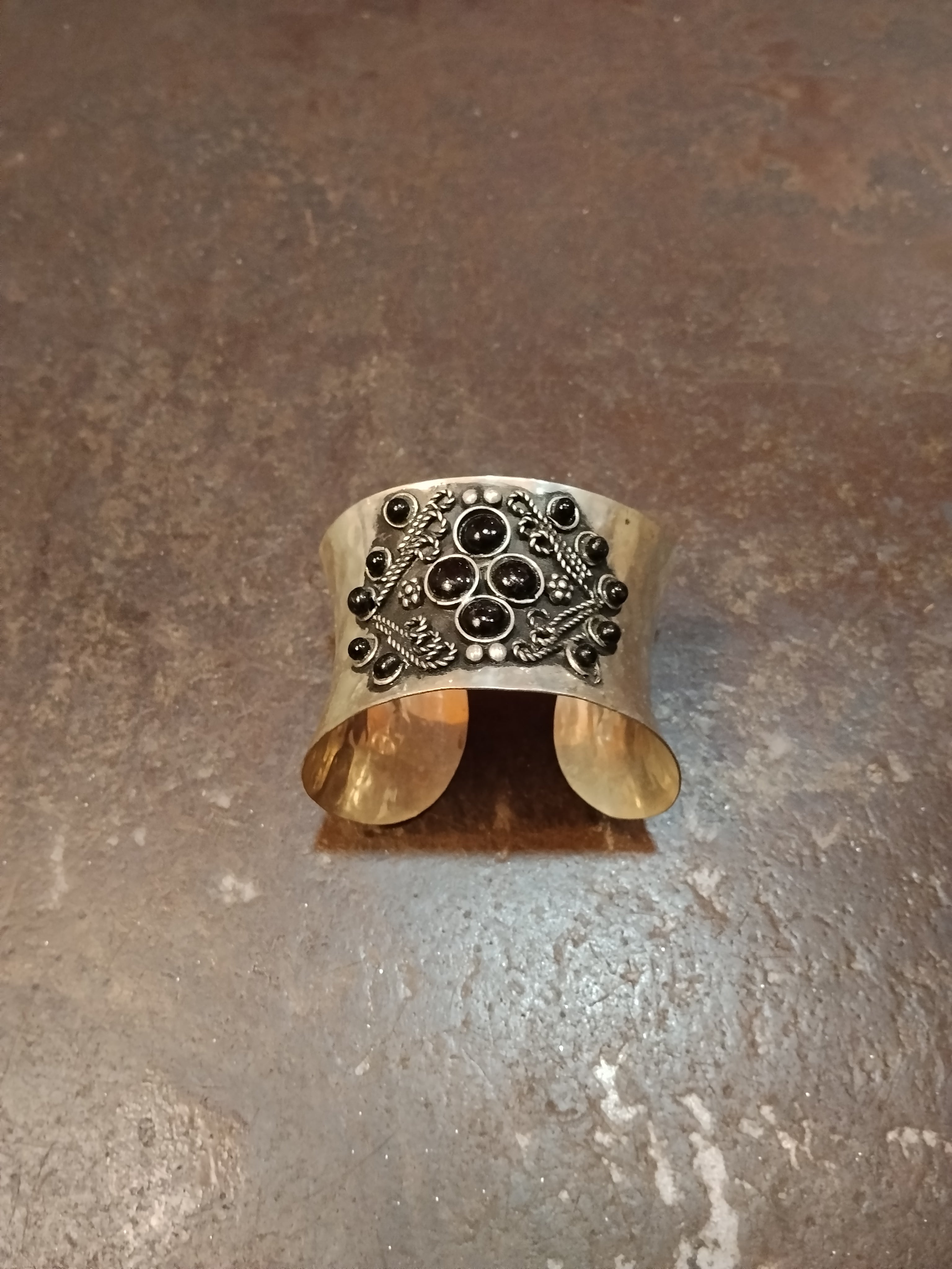 Bracciale schiava 14 pietre nere