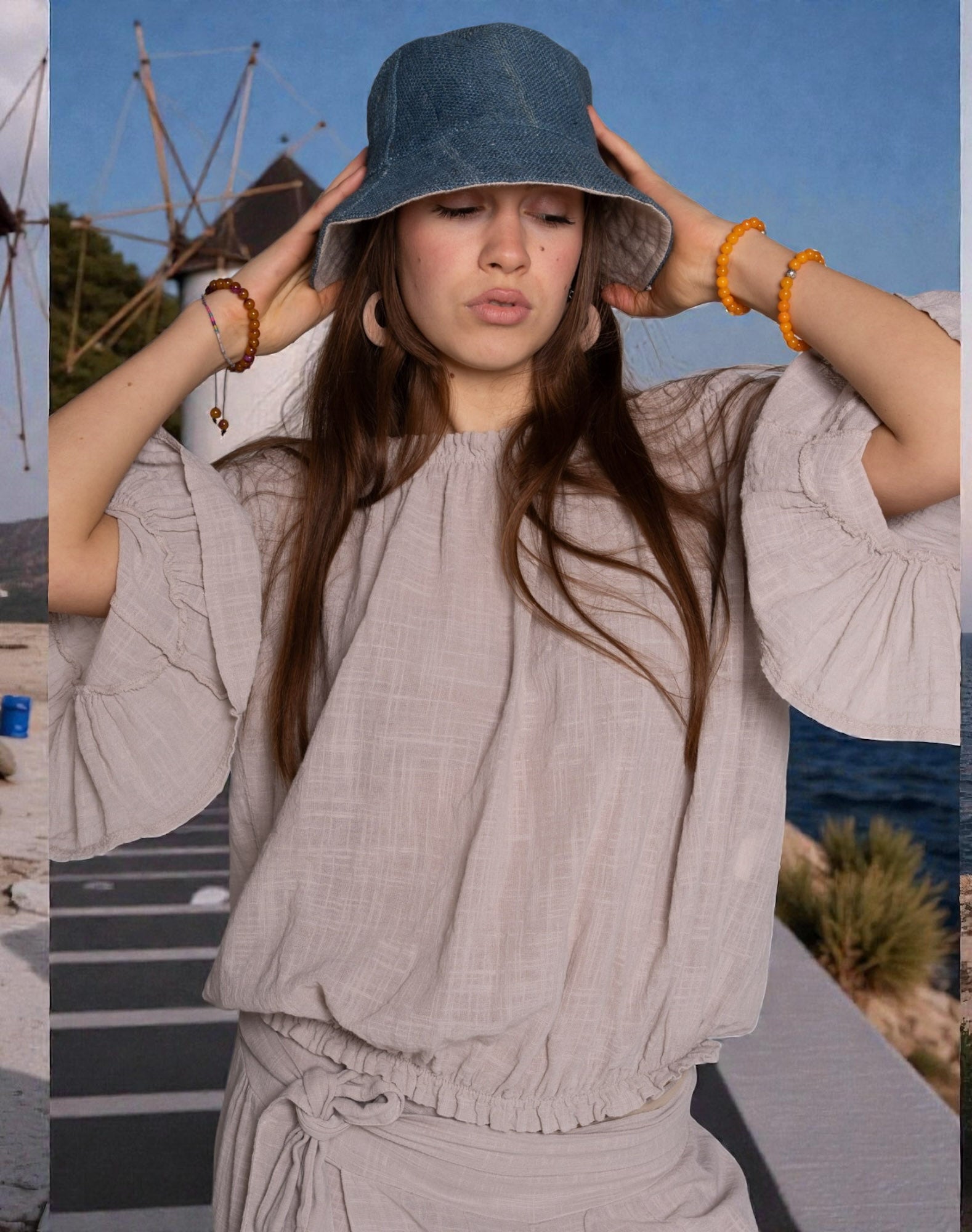 Cappello pescatore canapa