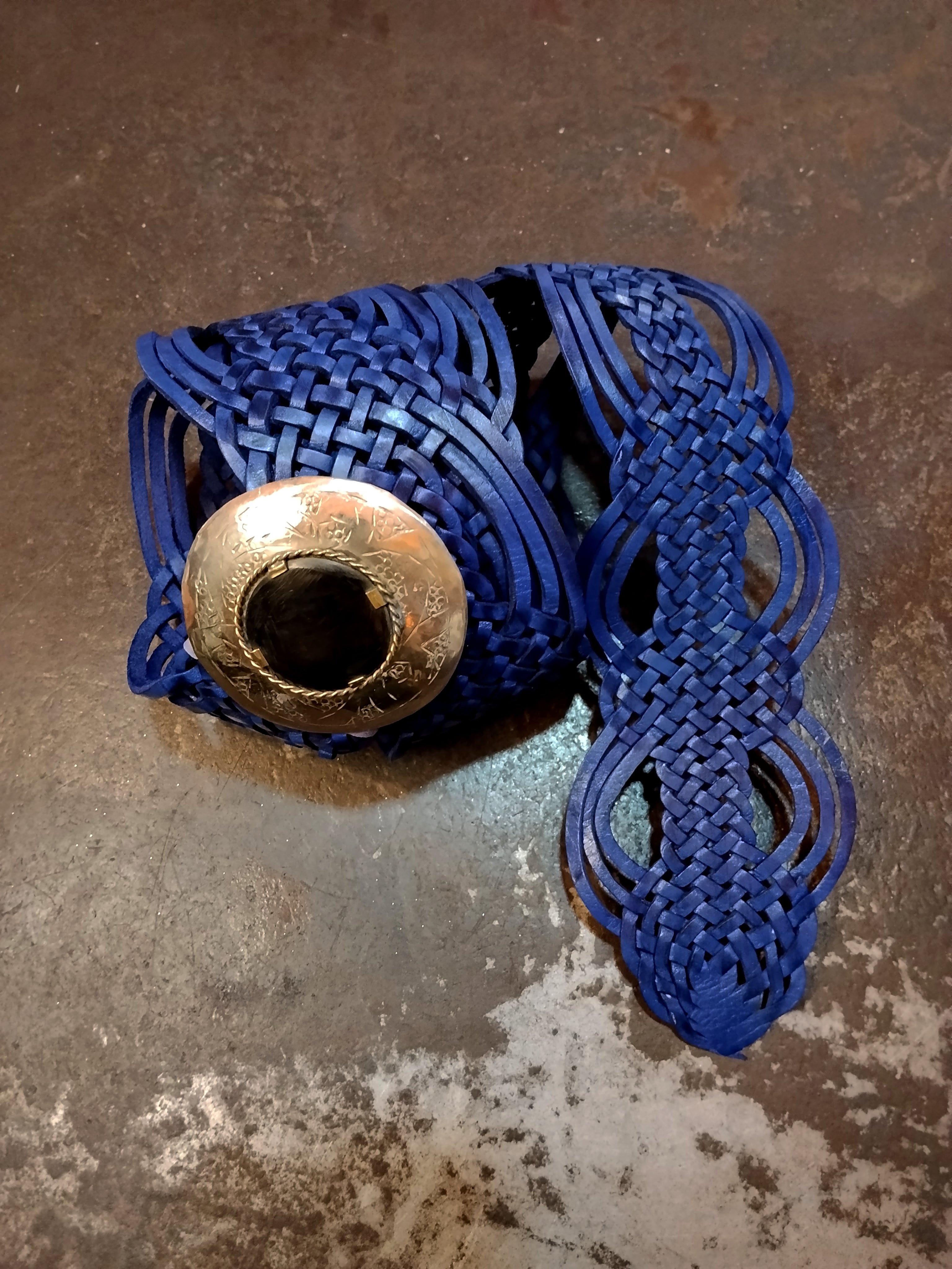 Cintura in cuoio 8.0 blu
