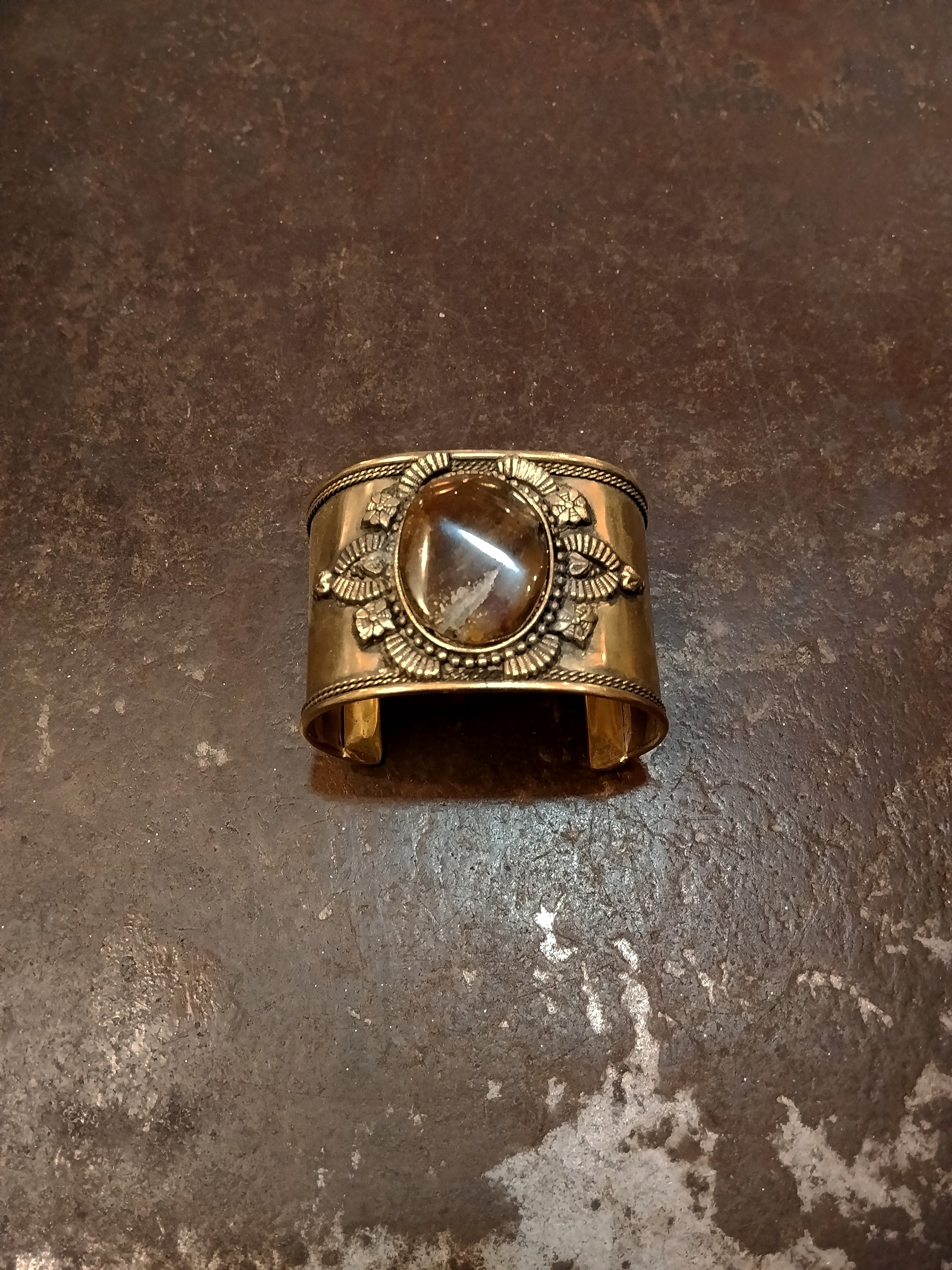 Bracciale schiava brass&stone1