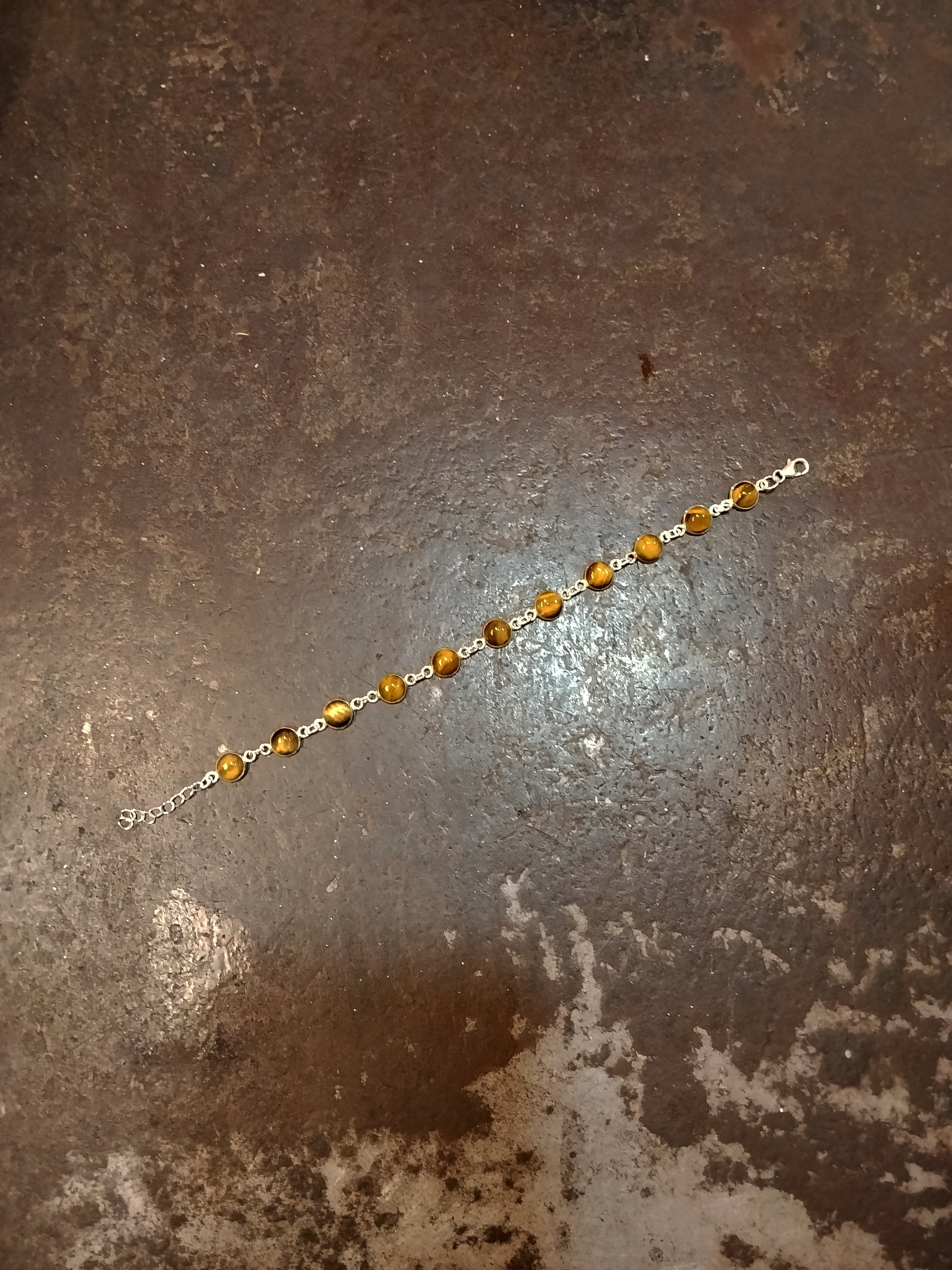Bracciale argento pietra rotonda
