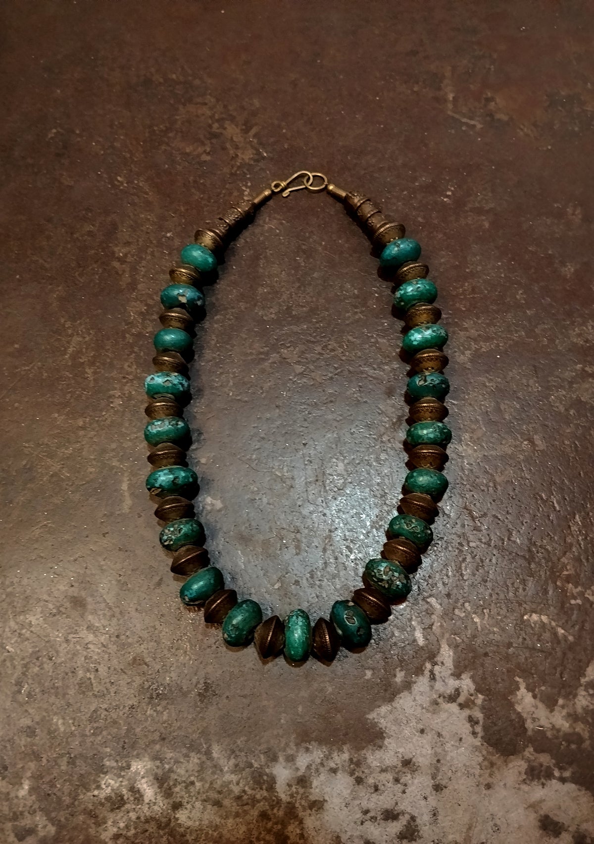 Collana pietra e metallo Tibet