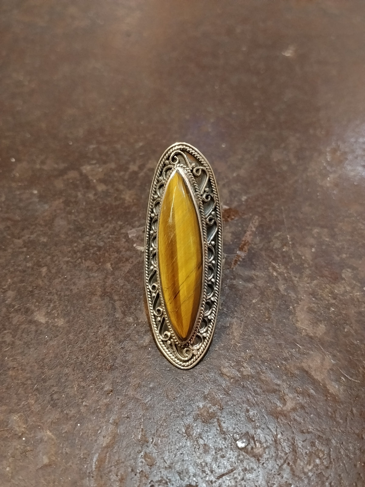 Anello argento Occhio di Tigre