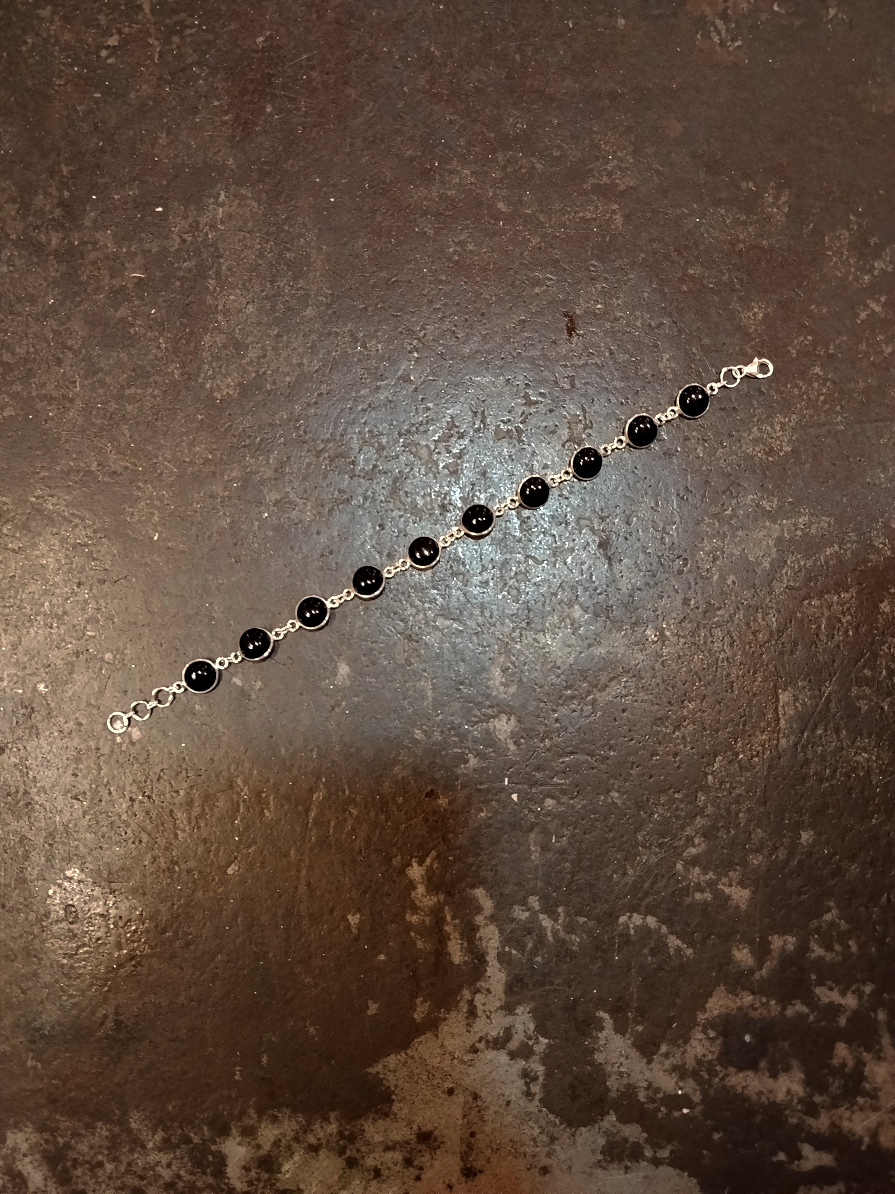 Bracciale argento pietra rotonda